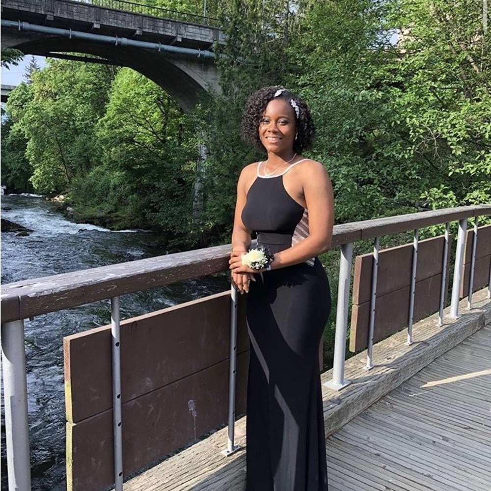 Black with Silver Prom/ Homecoming Dress